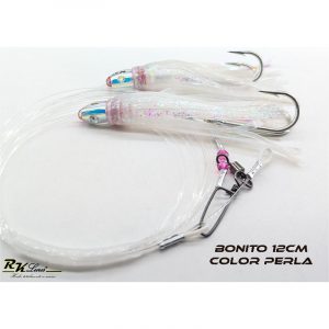 Tándem de Dos pulpitos Bonito de 12cm color Perla