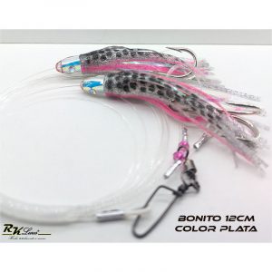 Tándem de Dos pulpitos Bonito de 12cm color Plata