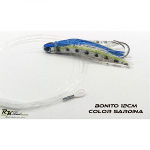 Pulpito Bonito de 12cm con montaje de anzuelo doble color Sardina
