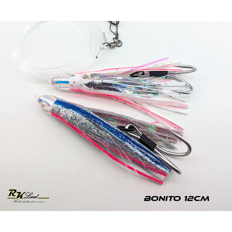 Tándem de Dos pulpitos Bonito de 12cm color Plata y Blanco - Imagen 2