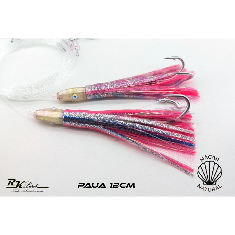 Tándem de Dos pulpitos Paua de 12cm de Nácar auténtico color Plata