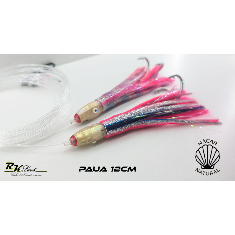 Tándem de Dos pulpitos Paua de 12cm de Nácar auténtico color Plata - Imagen 2