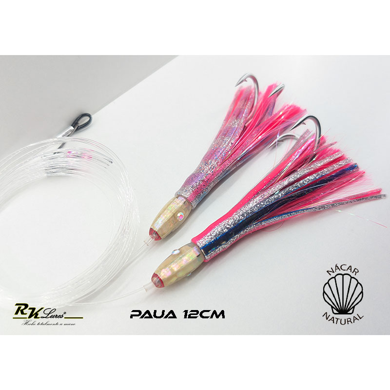 Tándem de Dos pulpitos Paua de 12cm de Nácar auténtico color Plata - Imagen 3