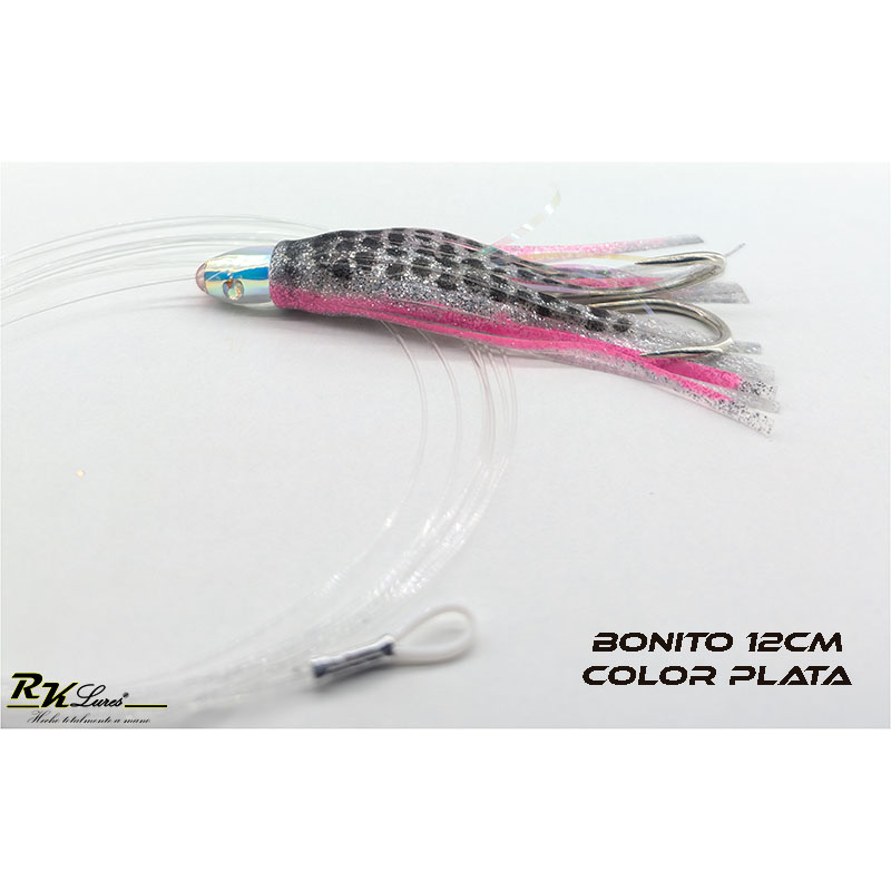 Pulpito Bonito de 12cm con montaje de anzuelo doble color Plata