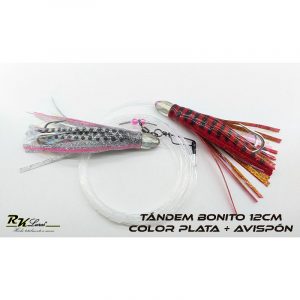 Tándem de Dos pulpitos Bonito de 12cm de Nácar auténtico color Plata y Avispón