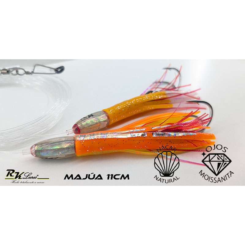 Tándem de dos pulpitos Majúa de 11cm de nácar auténtico color Naranja - Imagen 3