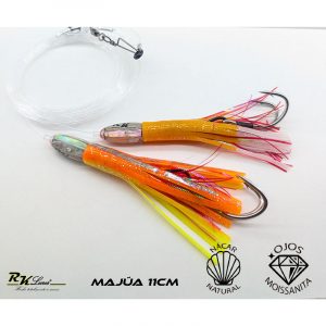 Tándem de dos pulpitos Majúa de 11cm de nácar auténtico color Naranja