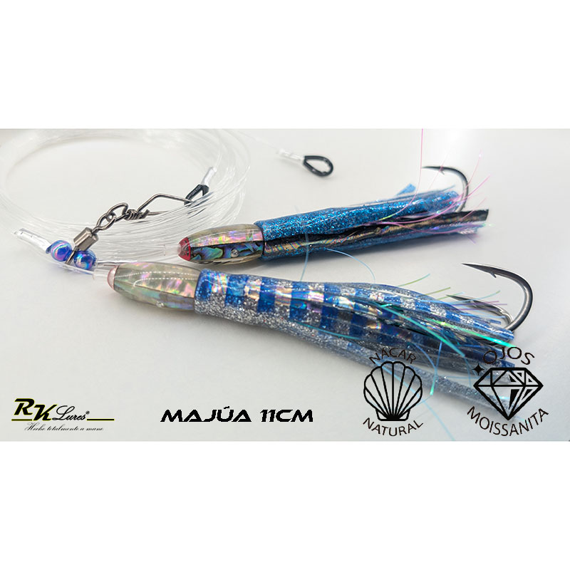 Tándem de dos pulpitos Majúa de 11cm de nácar auténtico color Azul - Imagen 2
