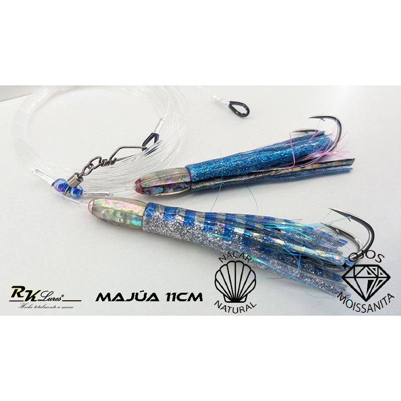 Tándem de dos pulpitos Majúa de 11cm de nácar auténtico color Azul - Imagen 3